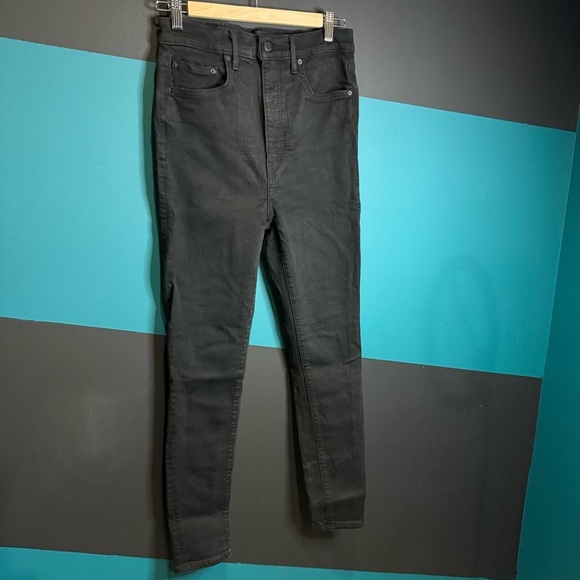 Denim Forum Black High Rise Jeans Slim Fit - Picture 2 of 10